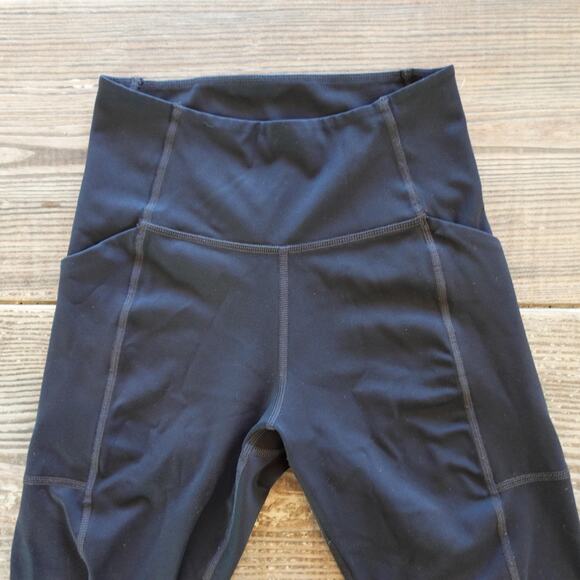 Girlfriend Collective Leggings Womens XS Black High Rise Pocket Full Length Yoga - Picture 2 of 8